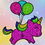 Coloring Book: Glittered Unicorns